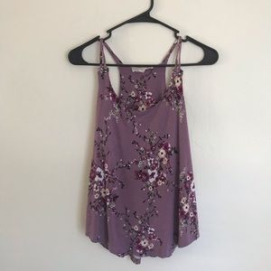 Pink Republic purple floral tank top loose fit